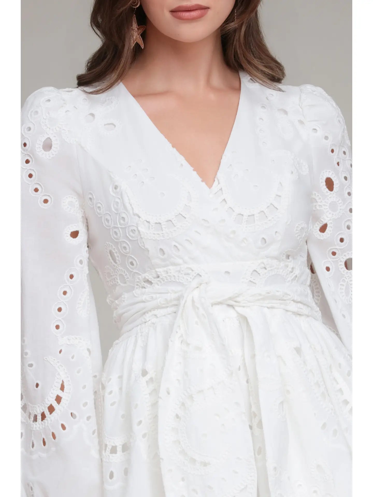 BRODERIE ANGLAISE COTTON ROMPER DRESS