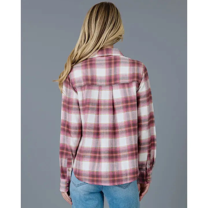 MADISON PLAID SHIRT - BERRY COMBO