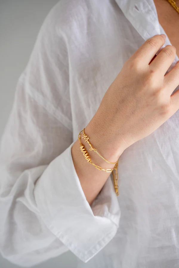 "MAMA" PAPERCLIP BRACELET