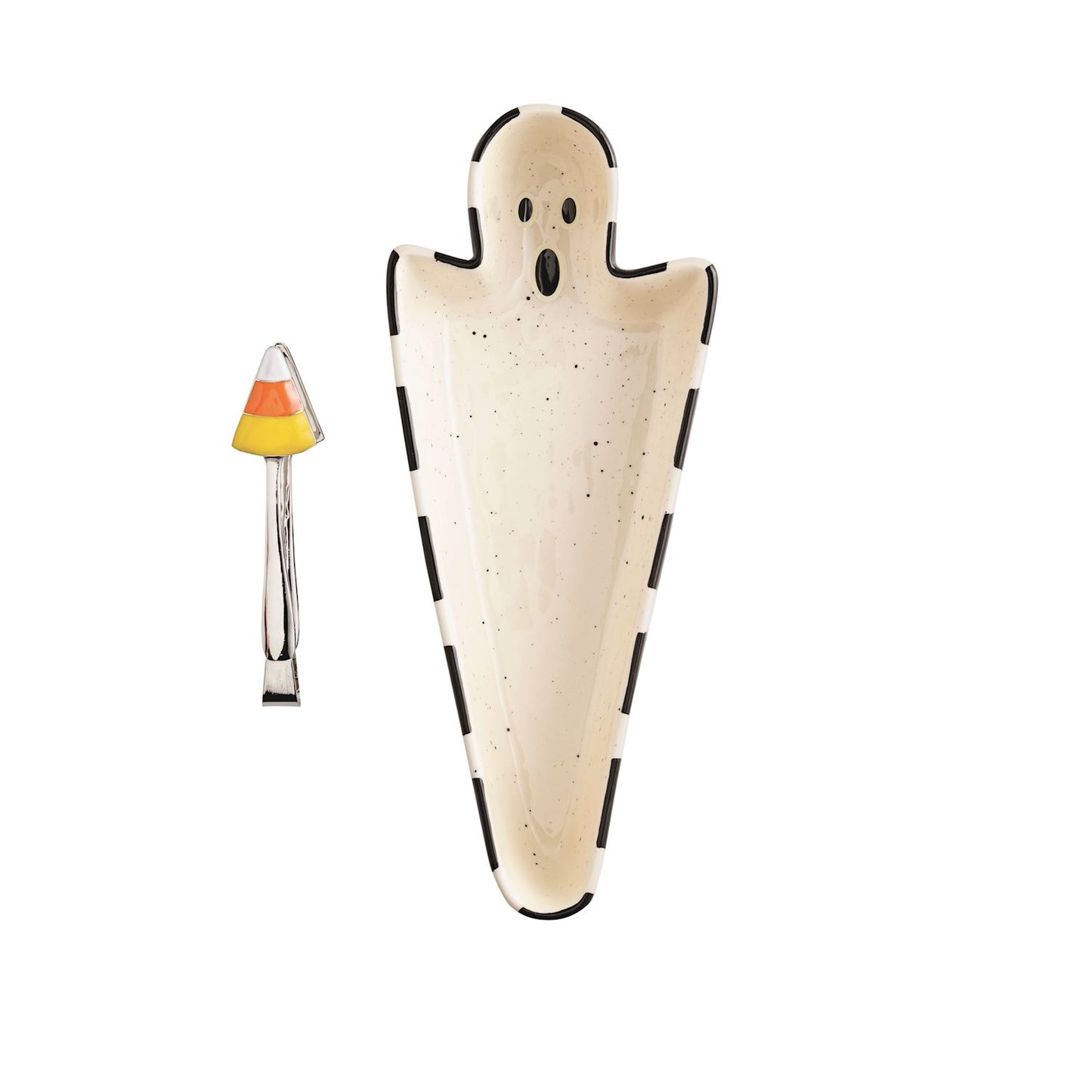 GLOW GHOST SWEETS DISH & TONG SET