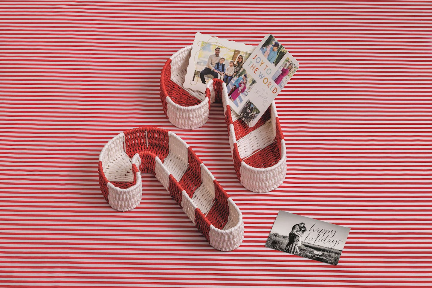 CANDY CANE WOVEN BASKETS