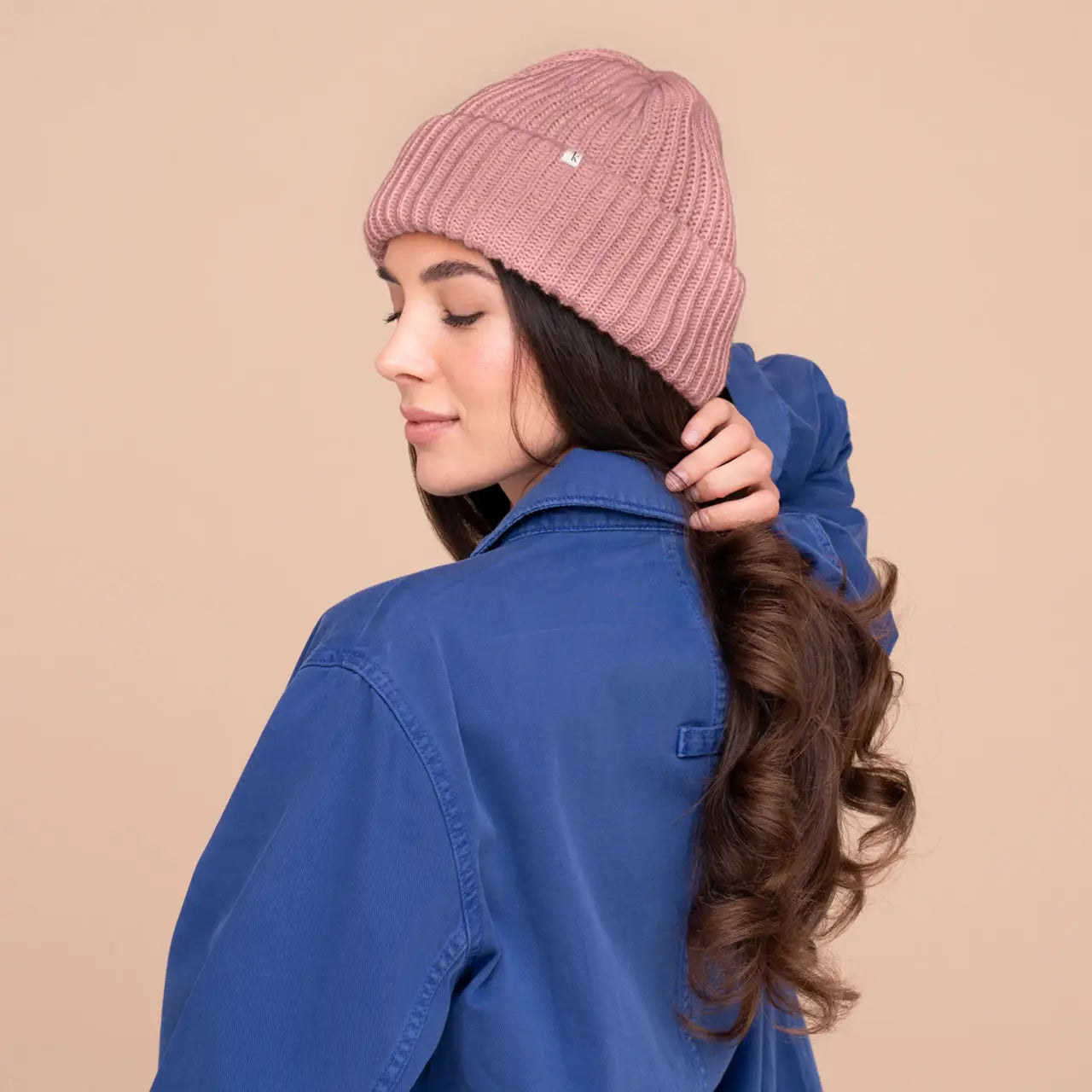 GLAZEY SATIN-LINED BEANIE - BLUSH