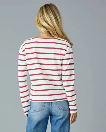 LONG SLEEVE BRETON TOP - RED STRIPE