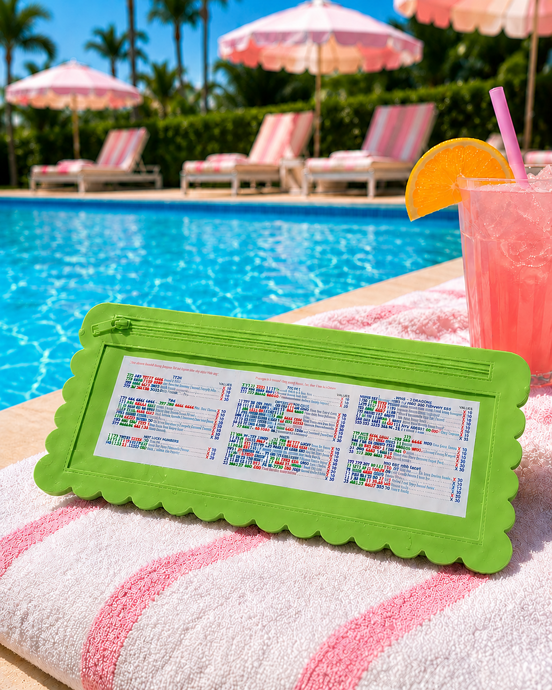 Splash-Proof Mahjong Card Holder - GREEN