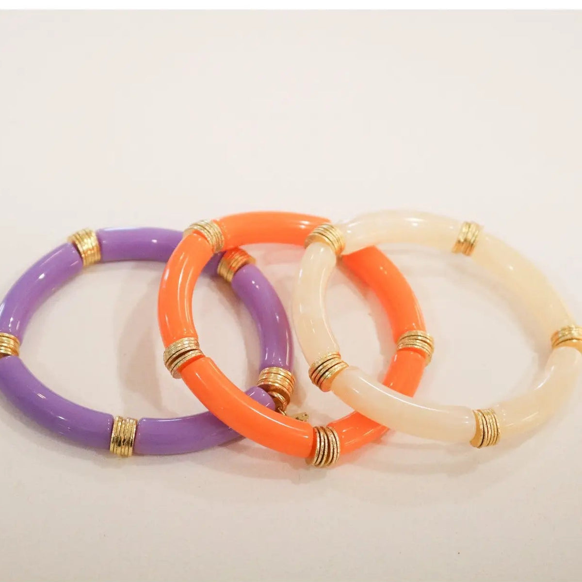 ACRYLIC BAMBOO STRETCH BRACELETS