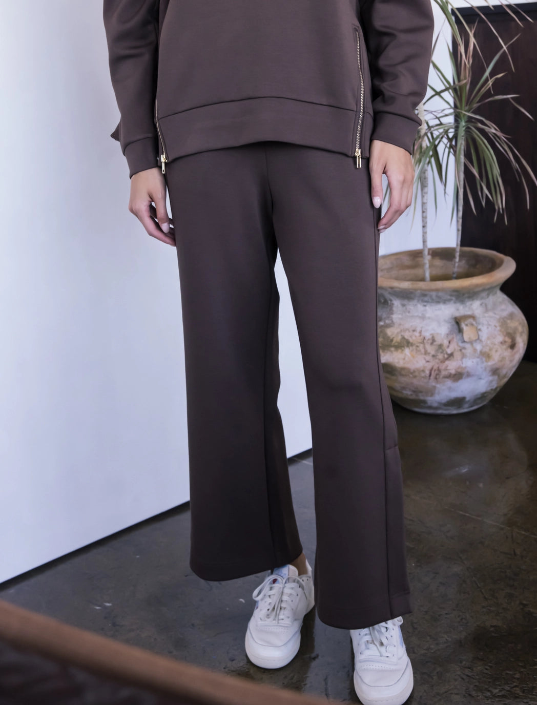 BUTTER MODAL SIDE BINDING WIDE LEG PANTS