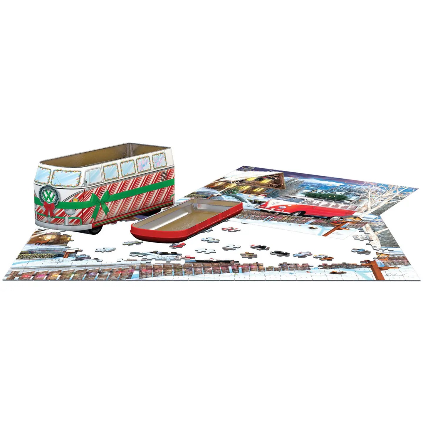 VW CHRISTMAS BUS TIN PUZZLE