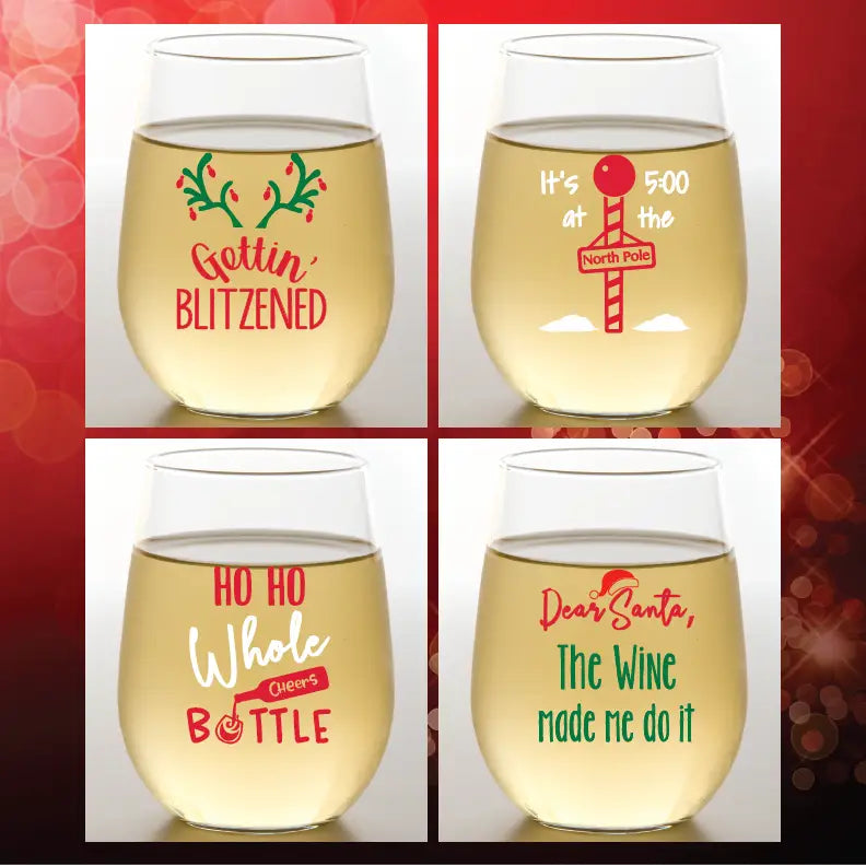 BLITZENED STEMLESS WINE GLASSES SET/4