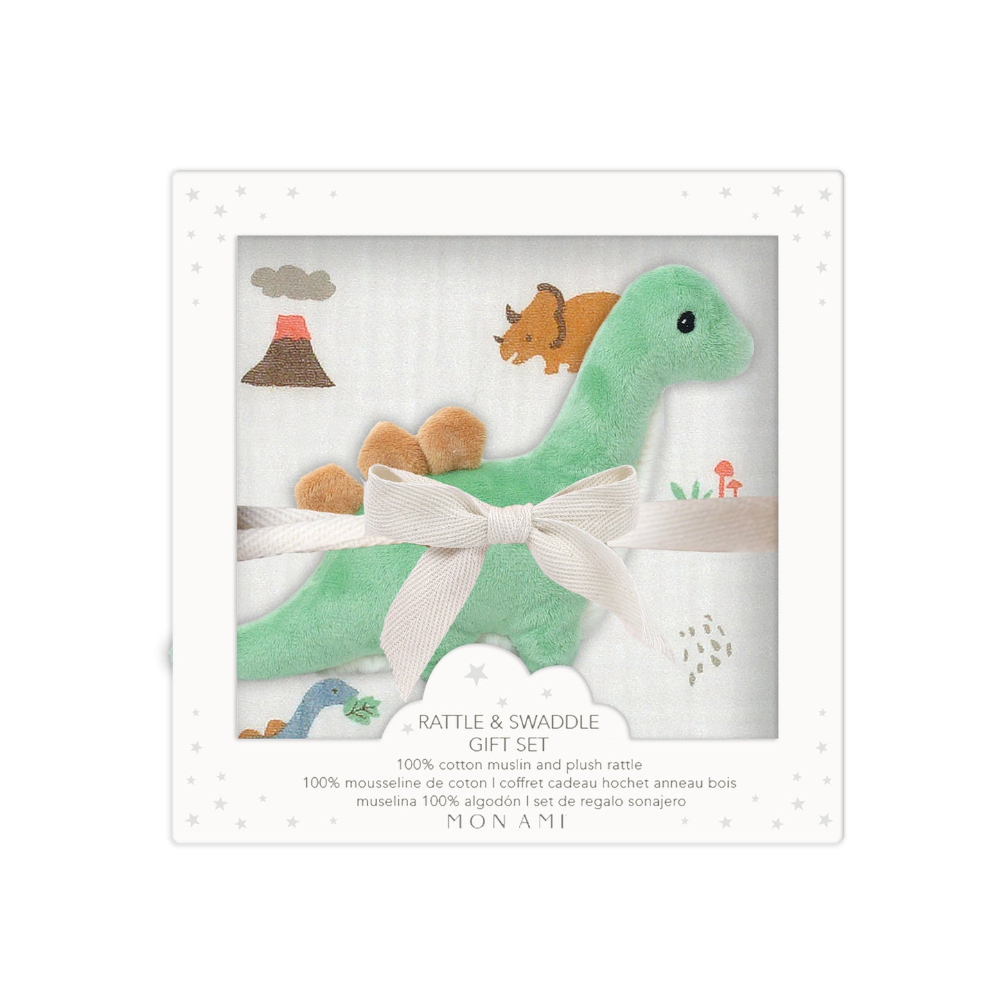 JURRASSIQUE SWADDLE & RATTLE GIFT SET