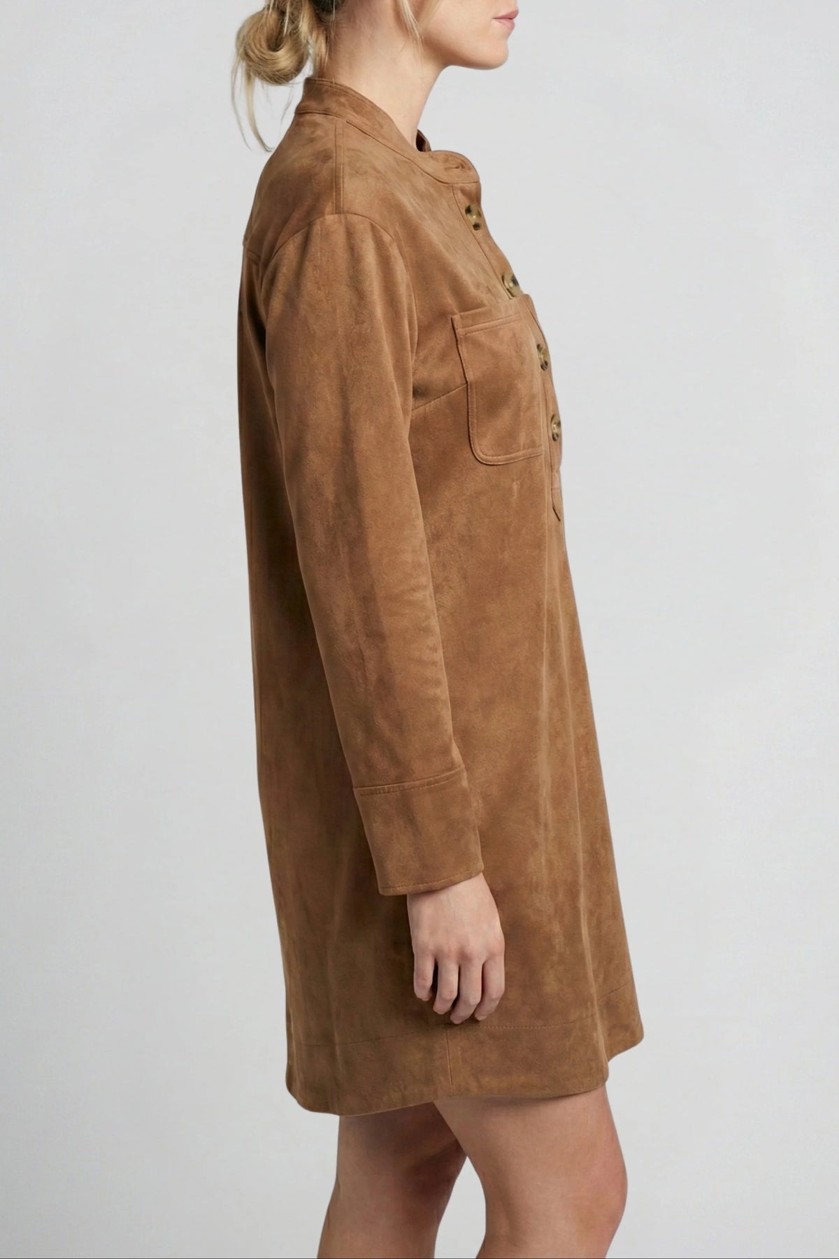 CARAMEL SUEDE FEEL DRESS