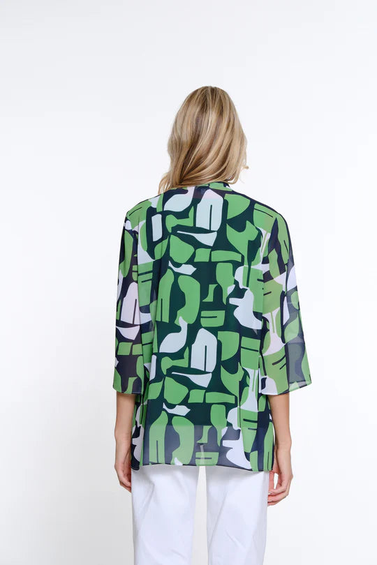 PLUS - CLASSIC GREEN & NAVY SHEER JACKET