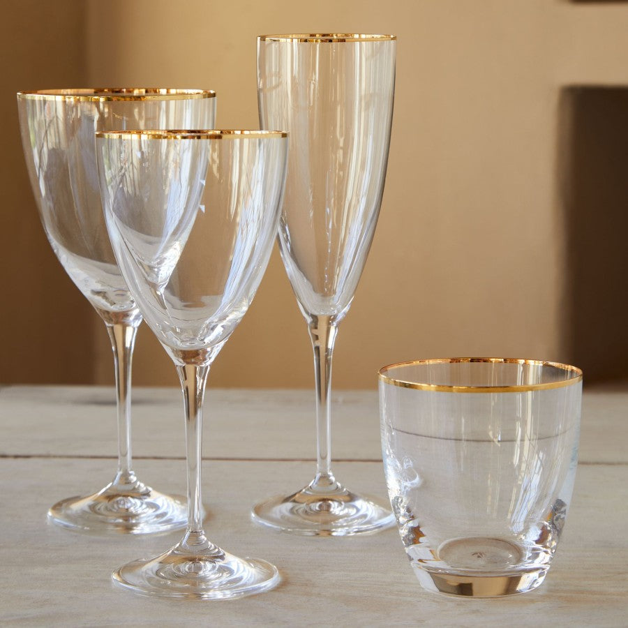 SENSA CHAMPAGNE FLUTE - GOLD RIM