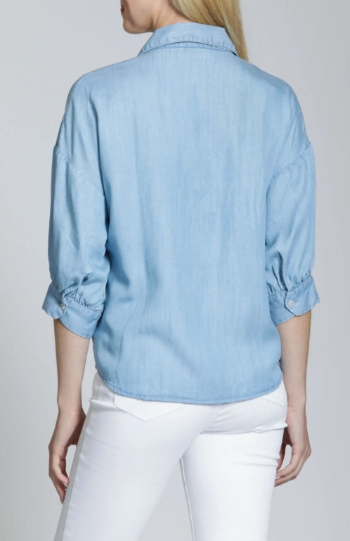LIGHT INDIGO BUTTON FRONT TOP