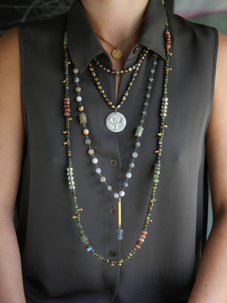TASMAN LONG NECKLACE IN PERUVIAN OPAL