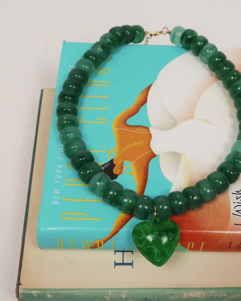 JACKIE BEADED HEART NECKLACE