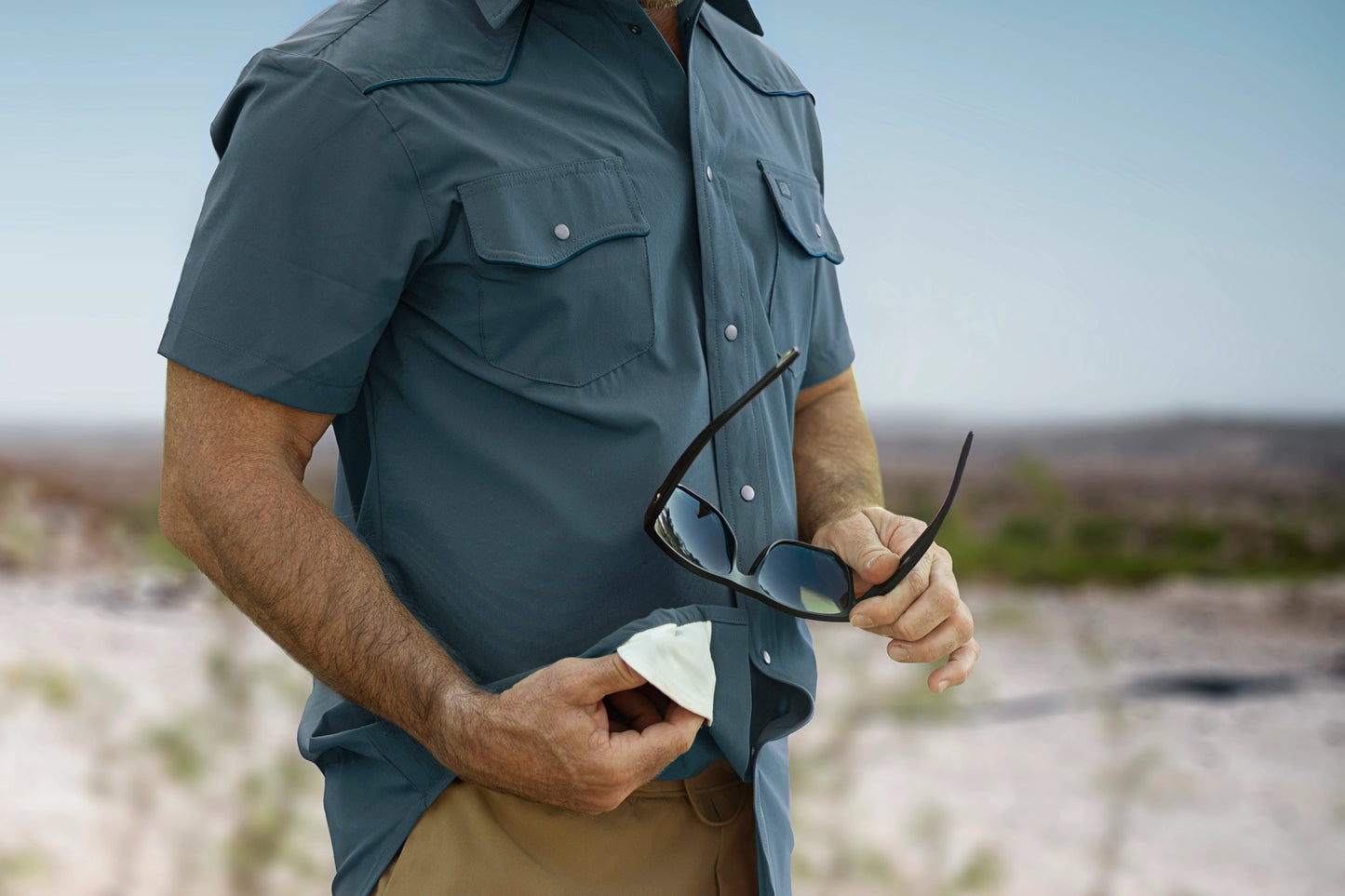 RIO PEARL SNAP SHIRT - STEEL