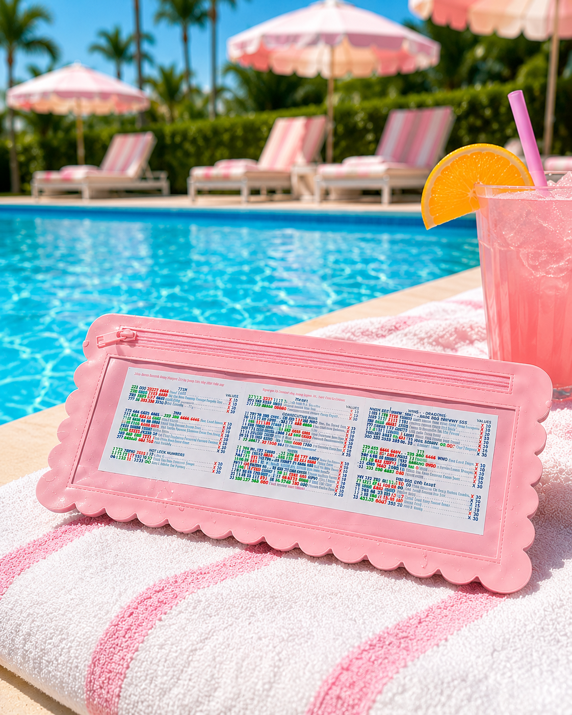 Splash-Proof Mahjong Card Holder - PINK