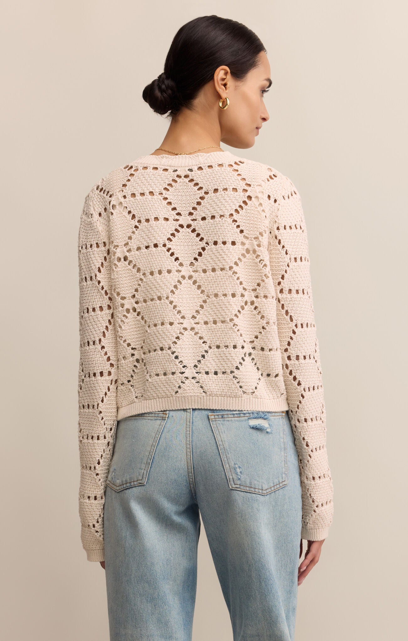 ROSALYN SWEATER CARDIGAN - CRYSTAL