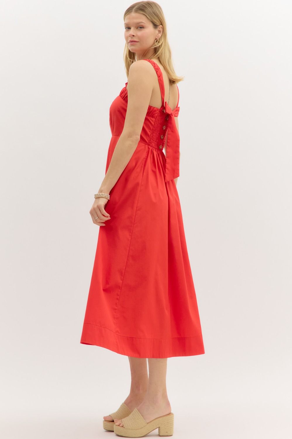 RED TIE BACK DRESS
