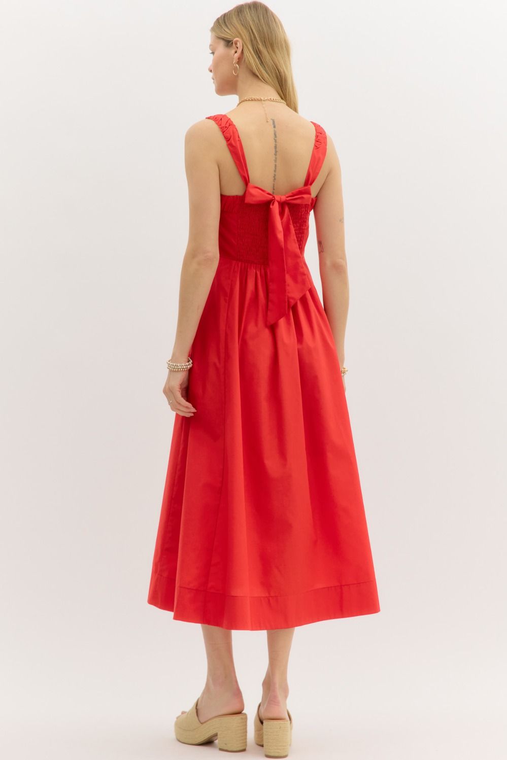 RED TIE BACK DRESS