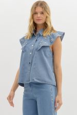 FANCY FLUTTER SLEEVE TOP