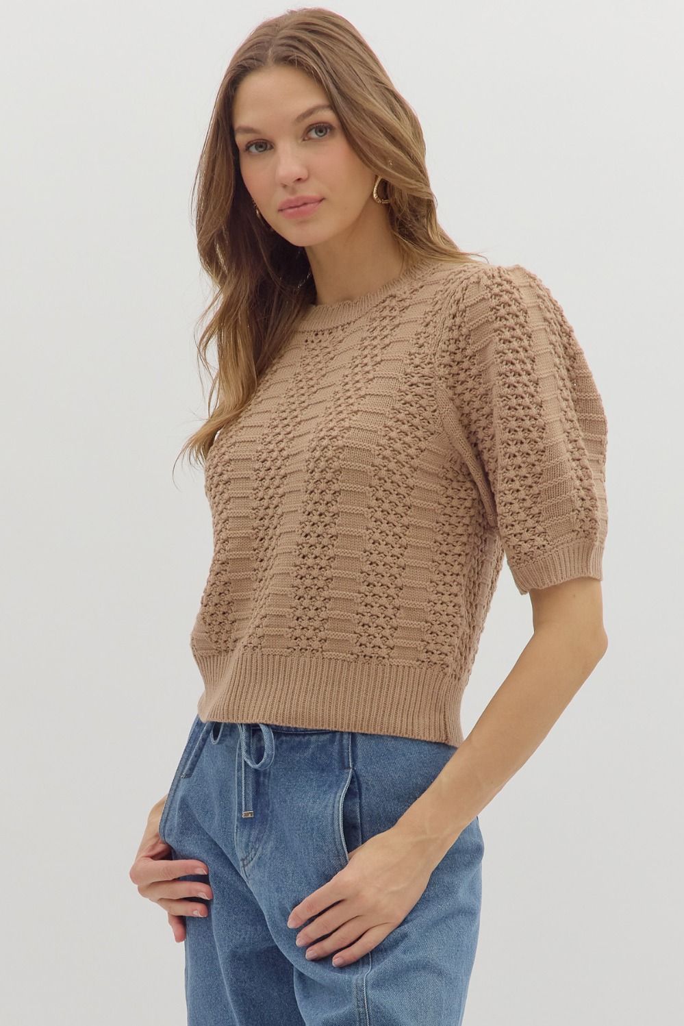 SOLID PATTERNED SWEATER