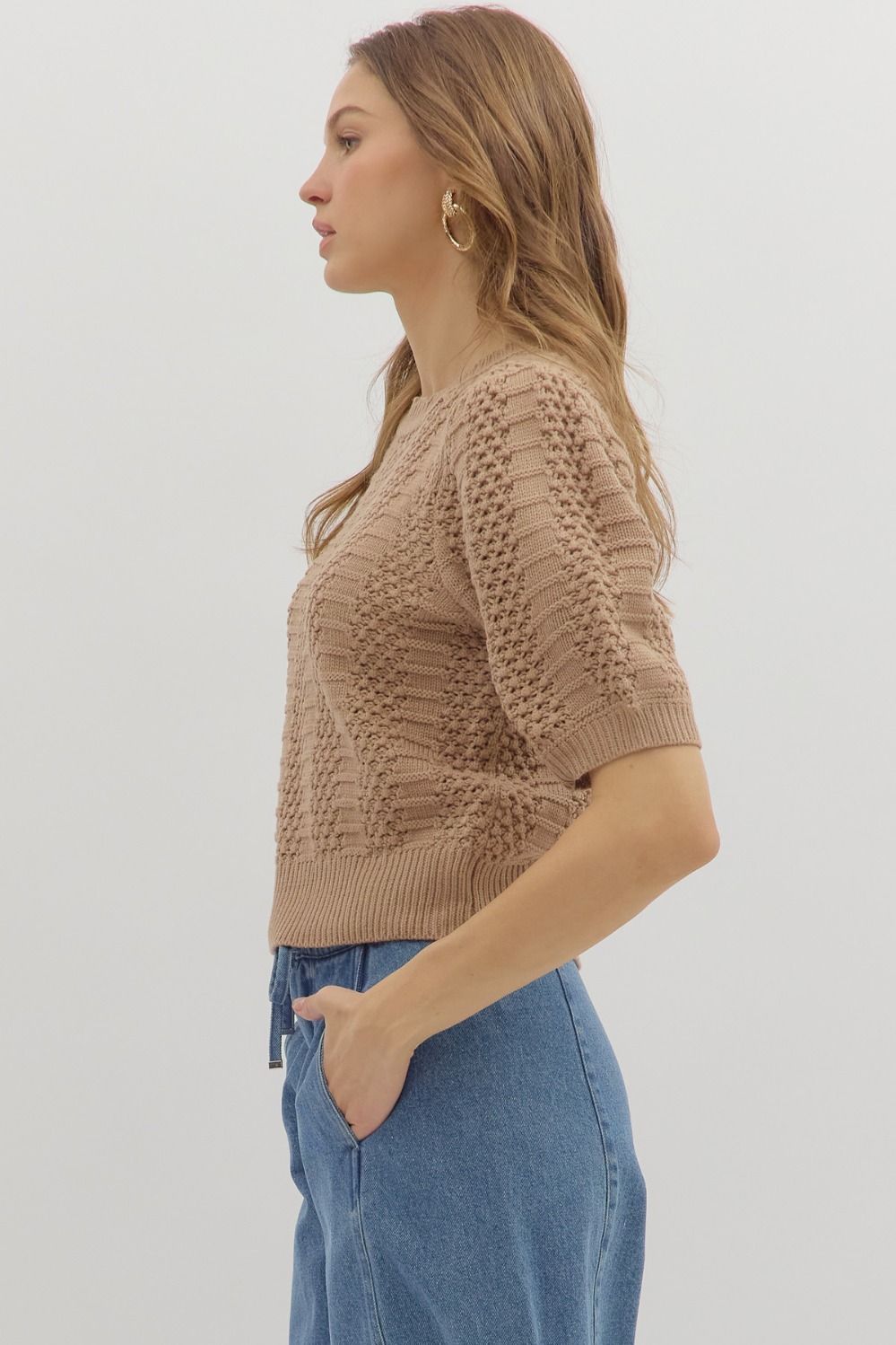 SOLID PATTERNED SWEATER