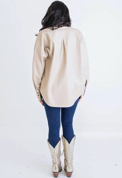 PLEATHER POCKET SHACKET TUNIC