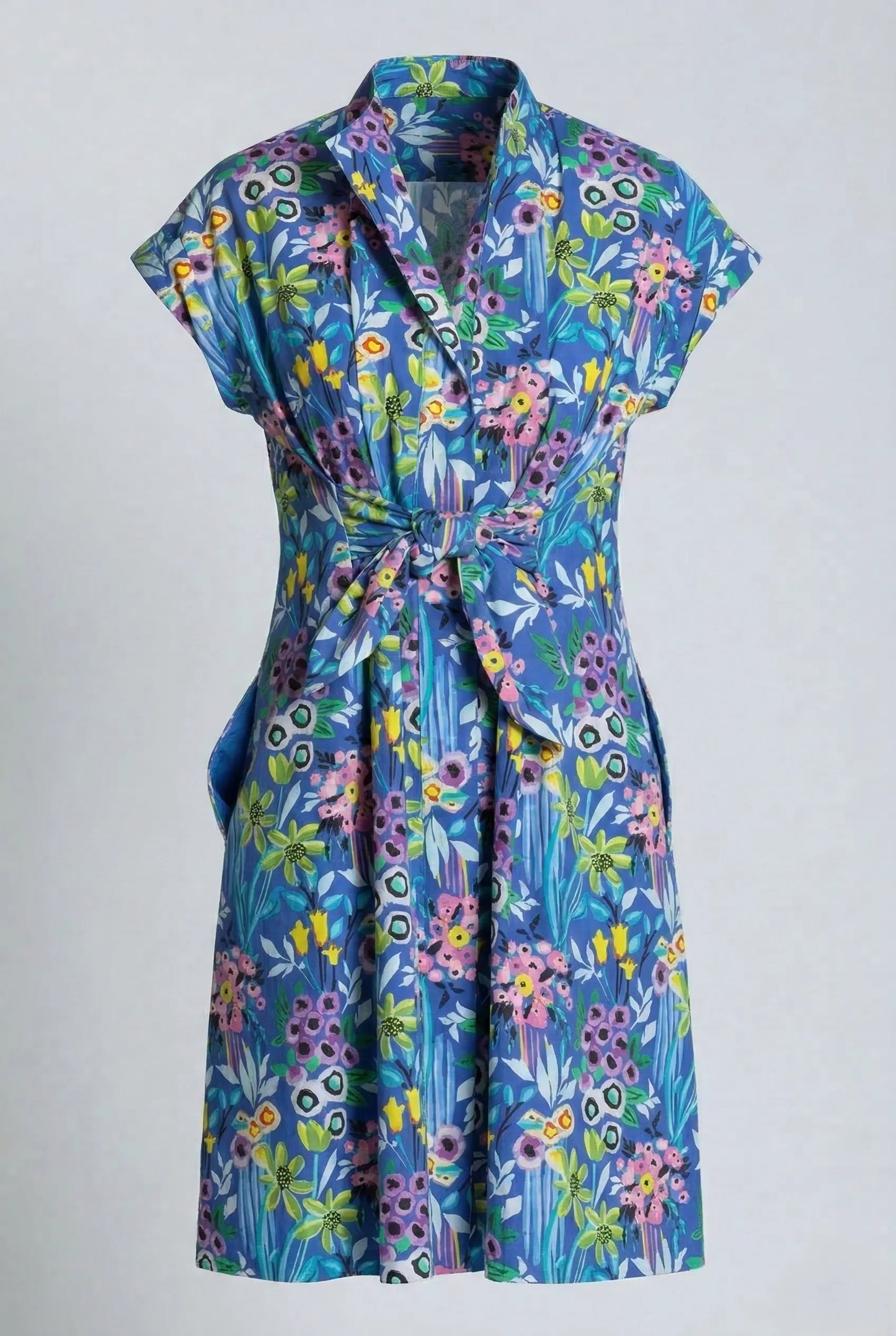 FLORAL TIE FRONT DRESS