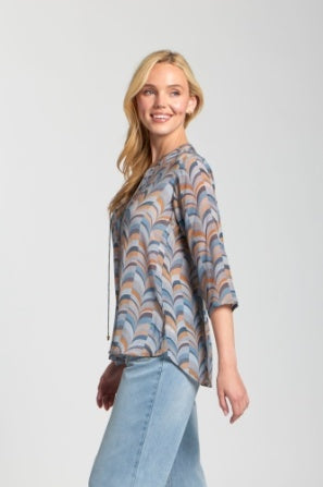 STEEL BLUE TASSEL TOP