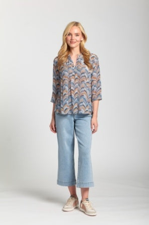 STEEL BLUE TASSEL TOP