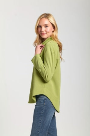 LIME SUPER SOFT GROMMET HENLEY TOP