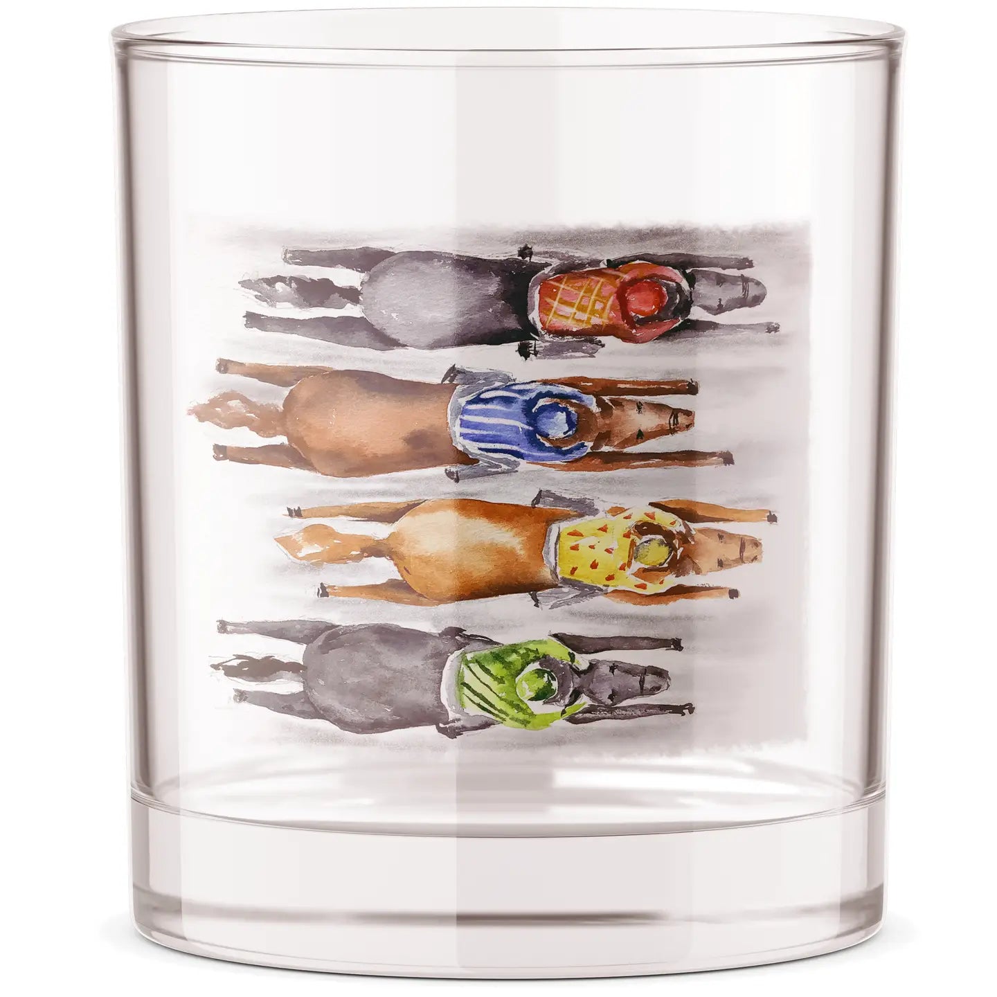 BIRDS EYE HORSE RACING ROCKS GLASS SET/4