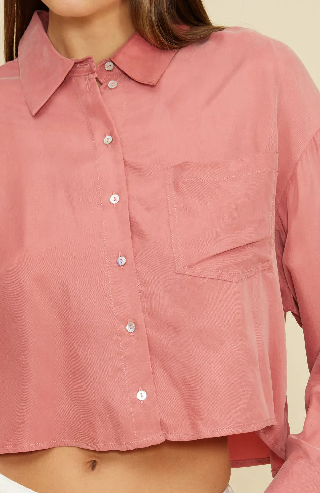 BAKER CARGO TOP - DUSTY ROSE