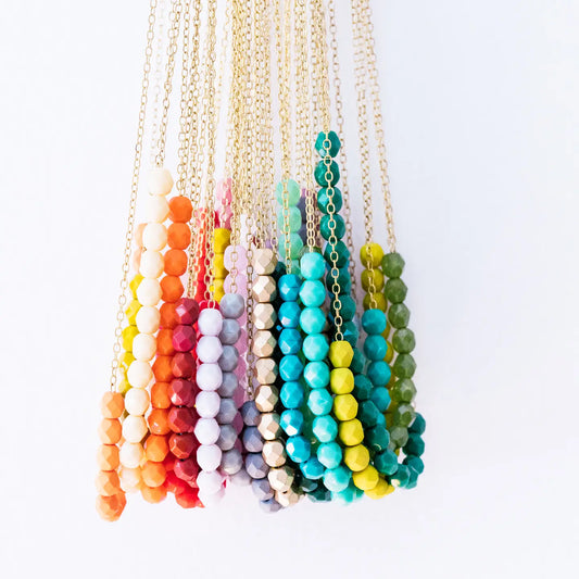 COLORFUL GLASS BEAD NECKLACES