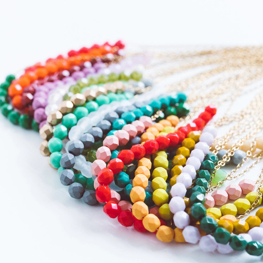 COLORFUL GLASS BEAD NECKLACES