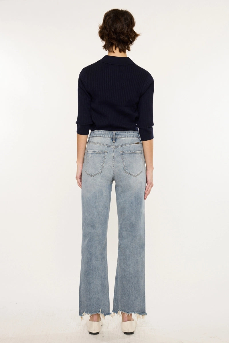LIGHT WASH SLIM WIDE JEANS