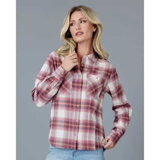 MADISON PLAID SHIRT - BERRY COMBO