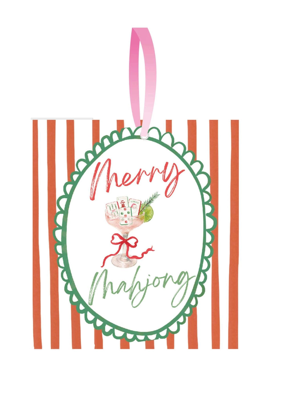PETITE "MERRY MAHJONG" CHRISTMAS ORNAMENT