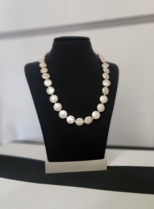 PINK DISC PEARL NECKLACE