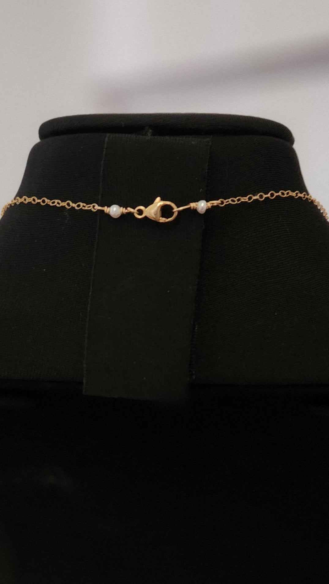 GOLD-FILLED WIRE WRAPPED  DROP PEARL NECKLACE
