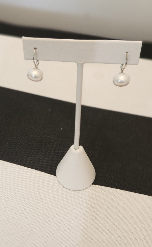 10MM PEARL DROP LEVER BACK EARRINGS