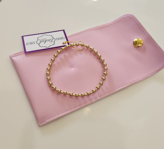 2MM & 4MM PATTERNED GOLD-FILLED BEADED BRACELET
