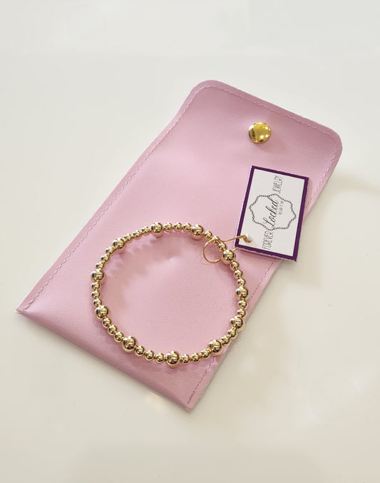 4MM & 6MM PATTERNED GOLD-FILLED BRACELET