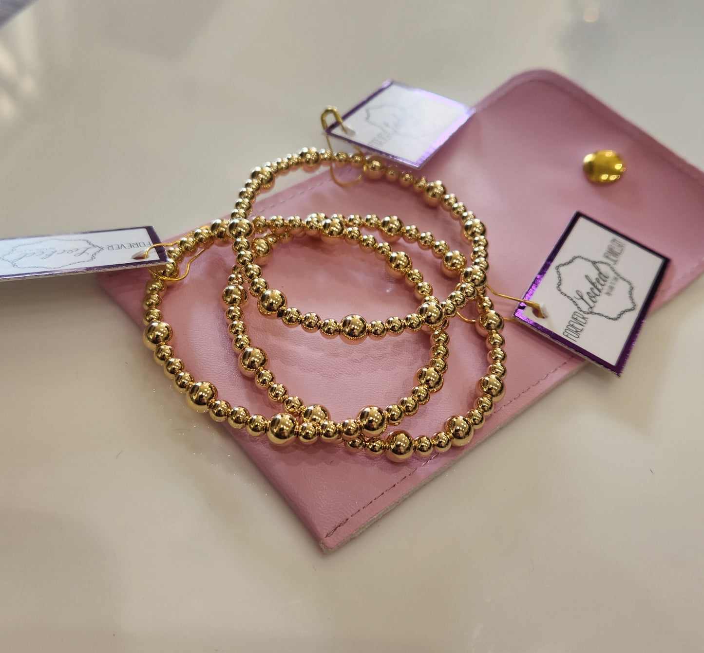 4MM & 6MM PATTERNED GOLD-FILLED BRACELET