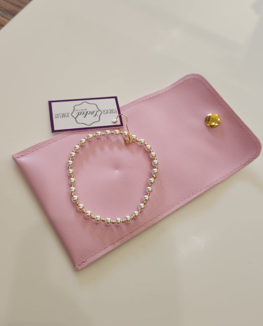2MM GOLD-FILLED BEAD & 4MM PEARL PATTERNED BRACELET