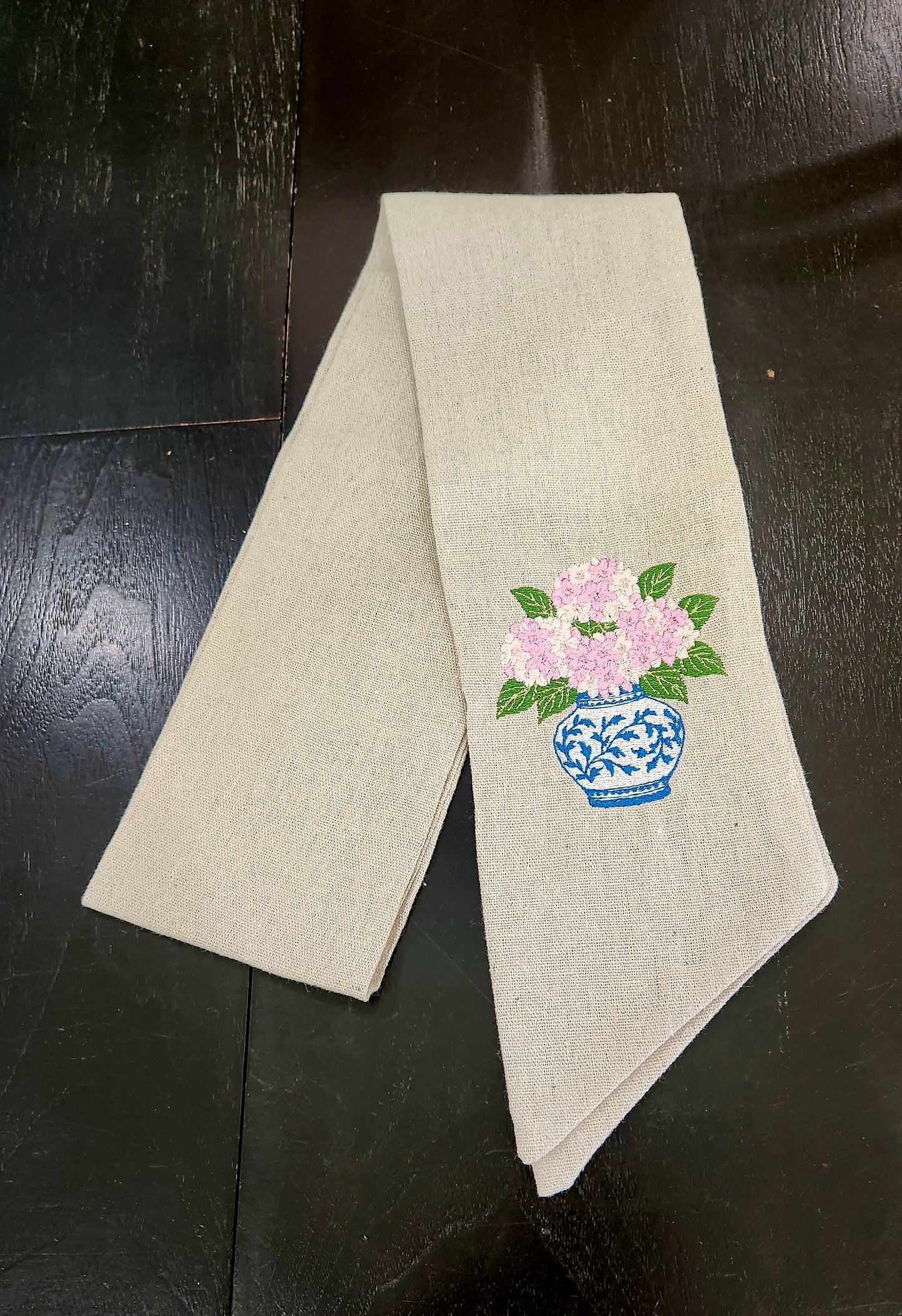 CHINOISERIE FLOWERPOT WREATH SASH