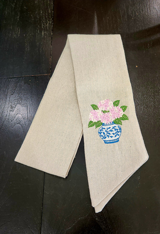 CHINOISERIE FLOWERPOT WREATH SASH
