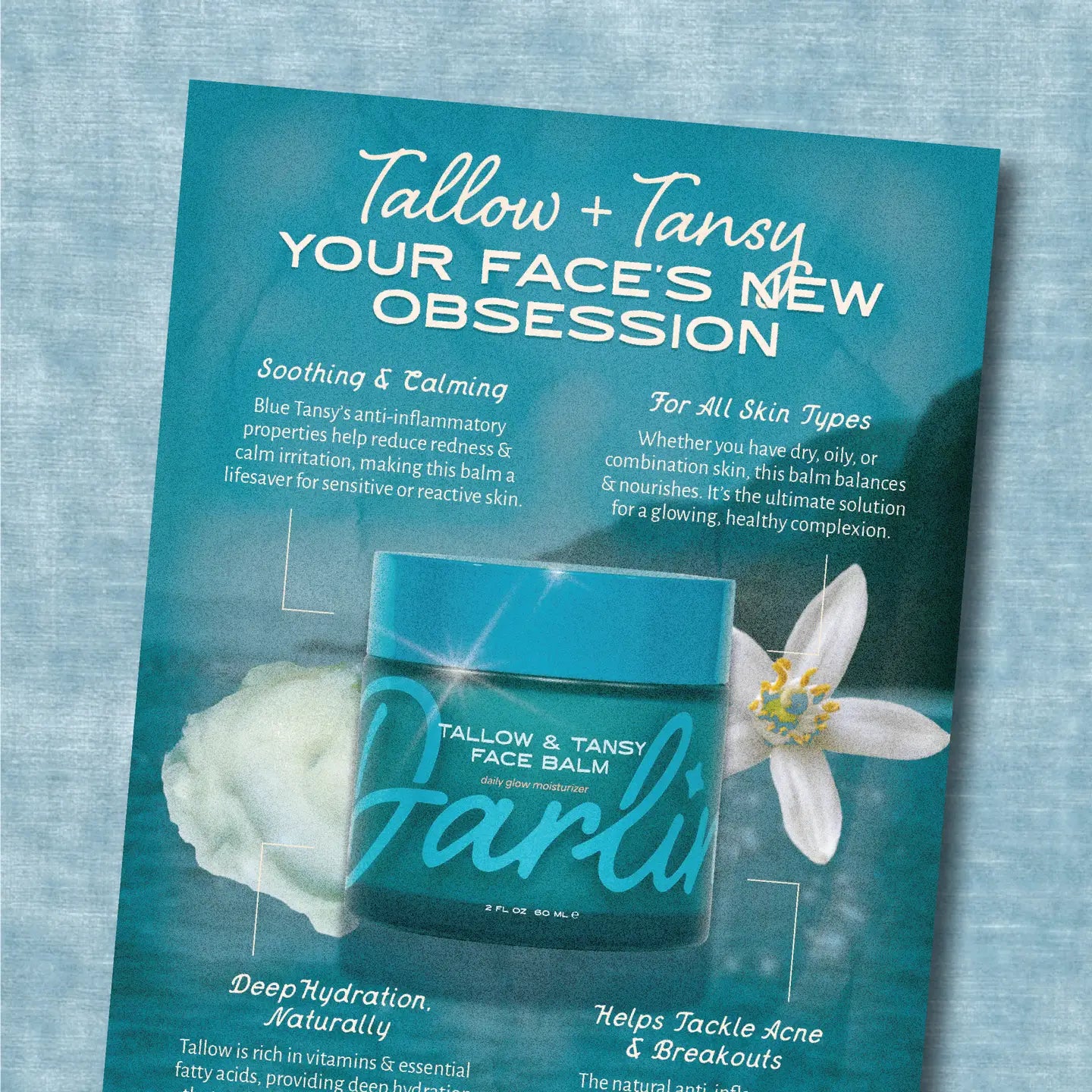 NATURAL BLUE TANSY TALLOW FACE MOISTURIZER