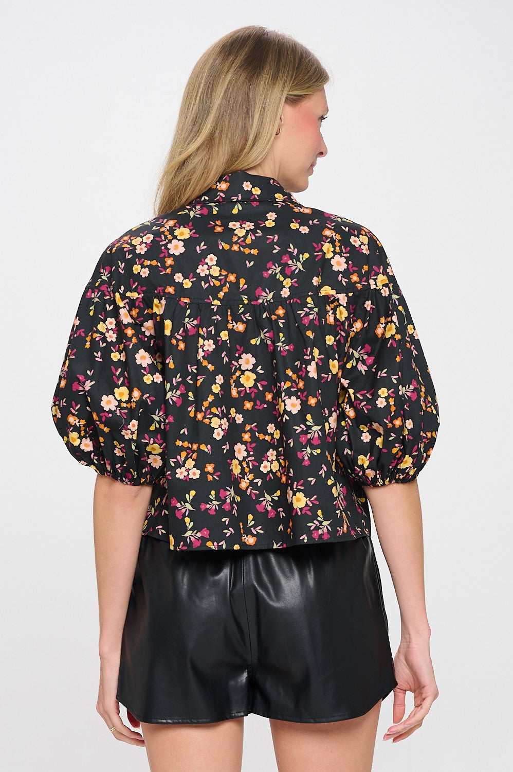 A-LINE SHIRT IN SPACED DITSY FLORAL